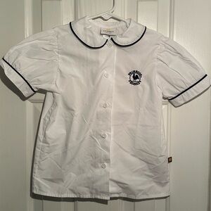 Girls White Primrose Uniform Peter Pan Collar Blouse. 4. EUC.